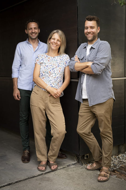 The Meinklang team stand infant of the winery